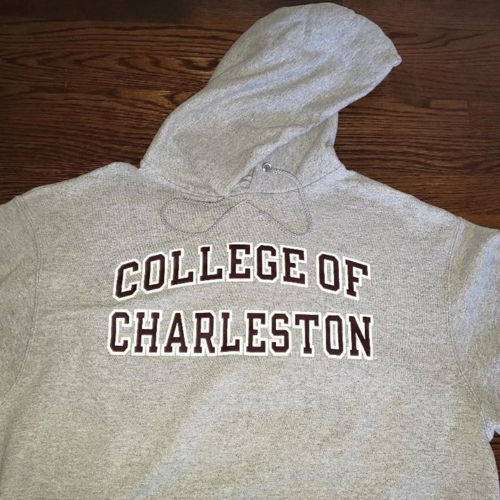 Champion Brand College of Charleston Gray Hoodie Sweatshirt Size Large